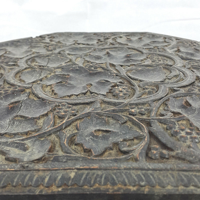 19th Century Hardwood Carved Octagonal Side Table - Small - F30