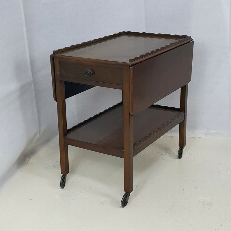 20th Century Pie Crust Edge Flap-sided Tea Trolley - F40