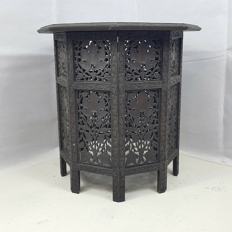 19th Century Hardwood Carved Octagonal Side Table - Large - F23