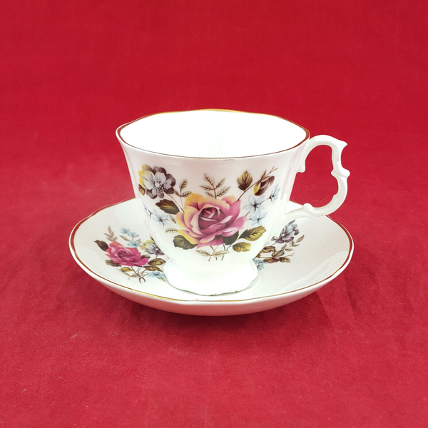 Vintage Set Of Floral / Mum Cup & Saucer - OP 3455