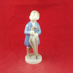 Royal Copenhagen Monthly Figurine 4526 Boy with Umbrella April - 7537 RCH