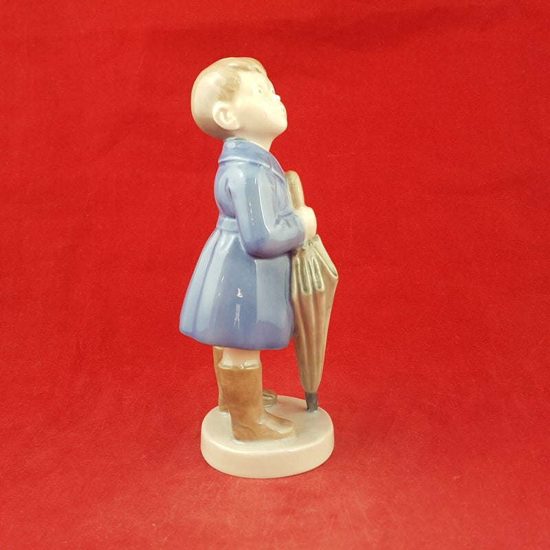 Royal Copenhagen Monthly Figurine 4526 Boy with Umbrella April - 7537 RCH