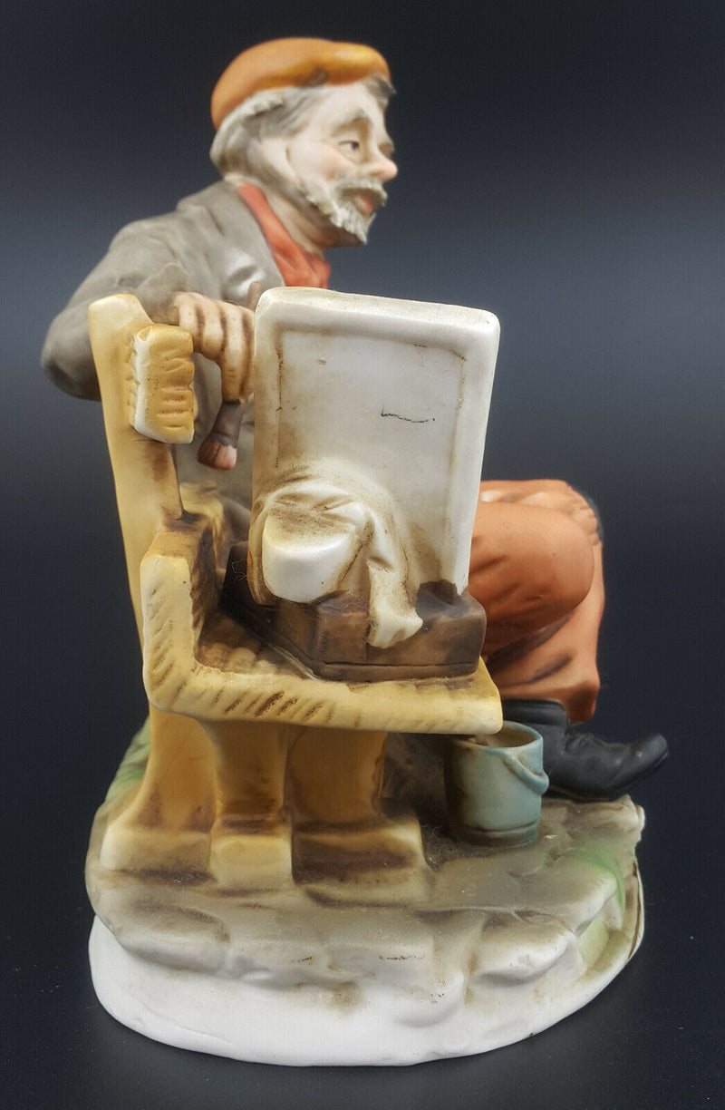 Capodimonte Figurine Old Man Painting Flowers - Chipped