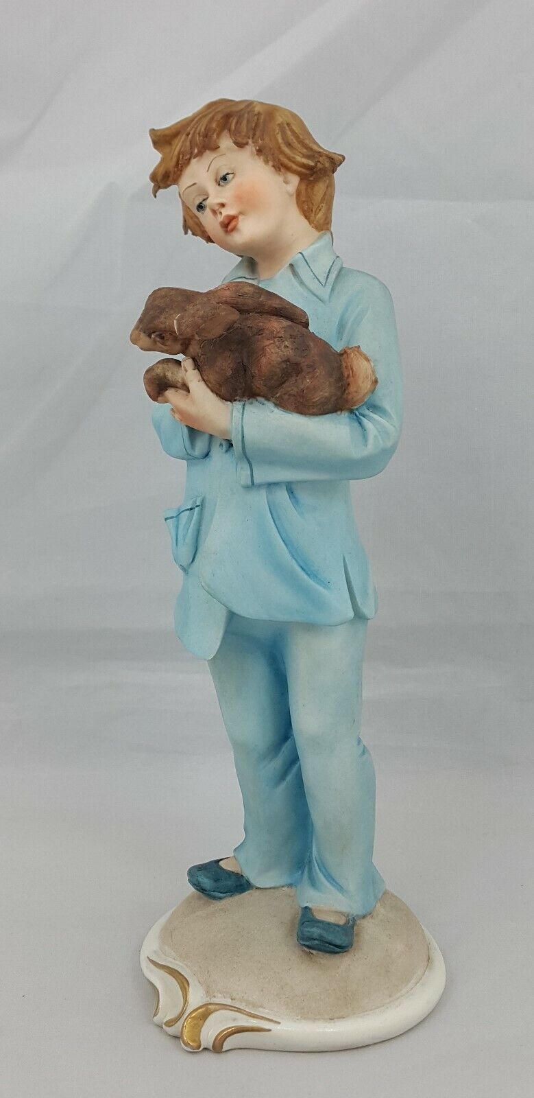 Capodimonte Figurine Boy with Rabbit with CoA - Restored