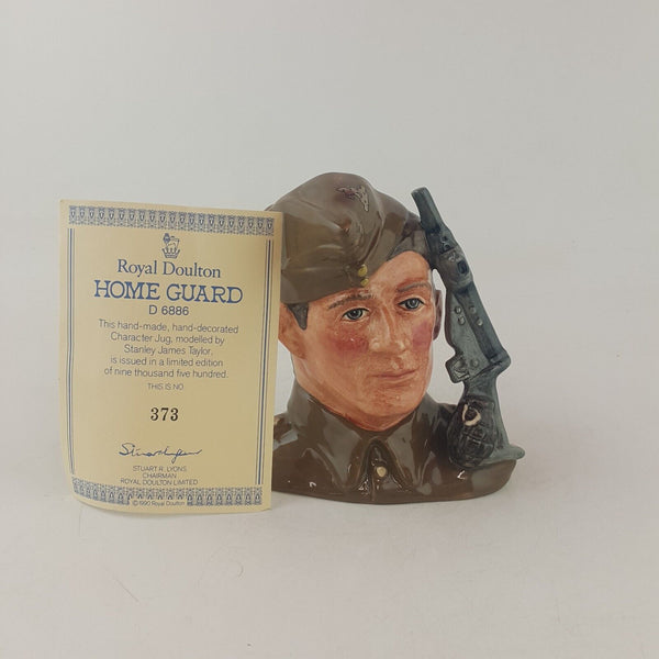 Royal Doulton Small Character Jug D6886 - Home Guard with CoA - 6774 RD