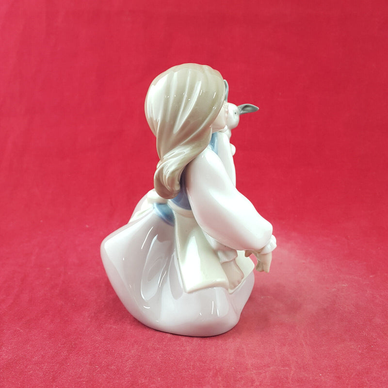 Nao By Lladro Figurine - Bunny's Best Friend | Girl With Pet Rabbit - L/N 3474