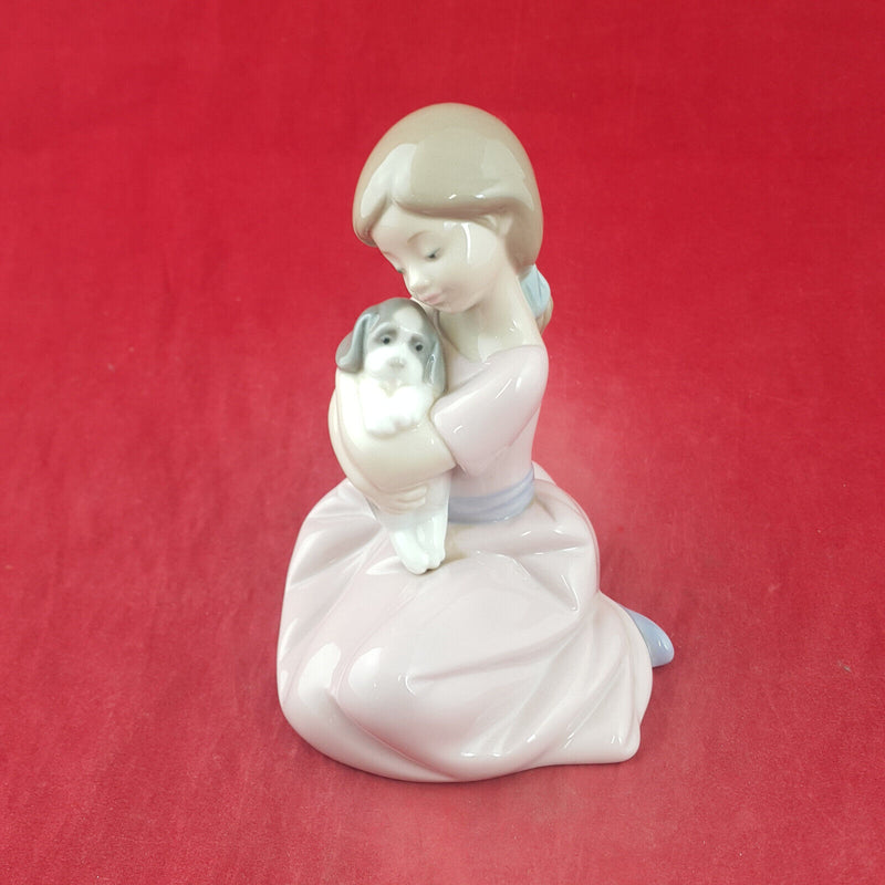 Nao By Lladro Figurine - My Puppy Love 1451 | Girl Holding Puppy - L/N 3505