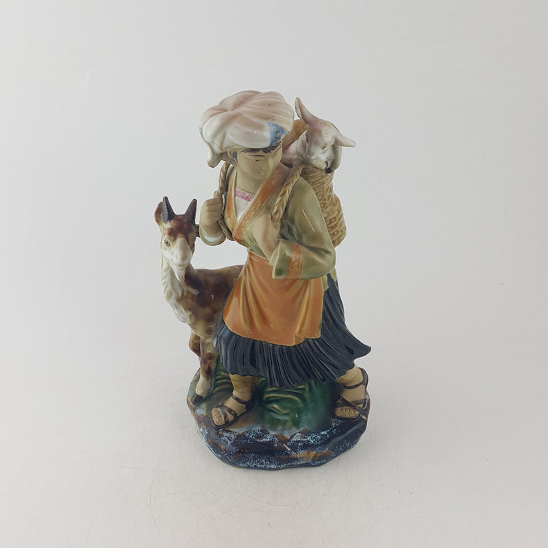 Asian Lady With Goats Figurine - OP 3545