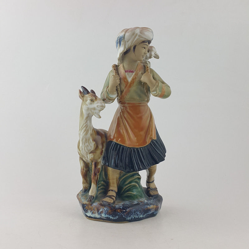 Asian Lady With Goats Figurine - OP 3545