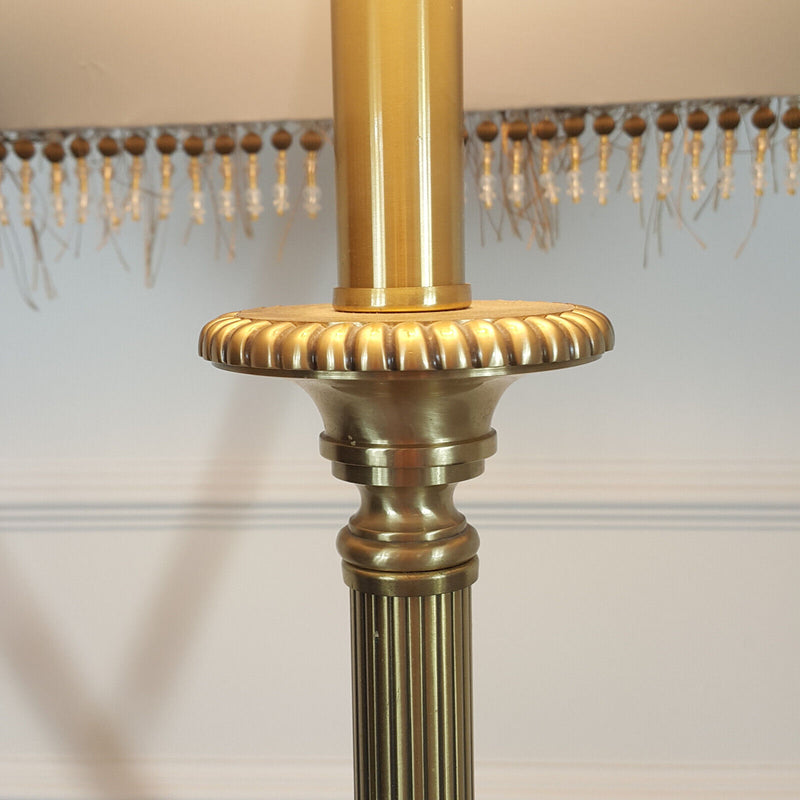 Antique Victorian Brass & Marble Tall Floor Lamp - F333