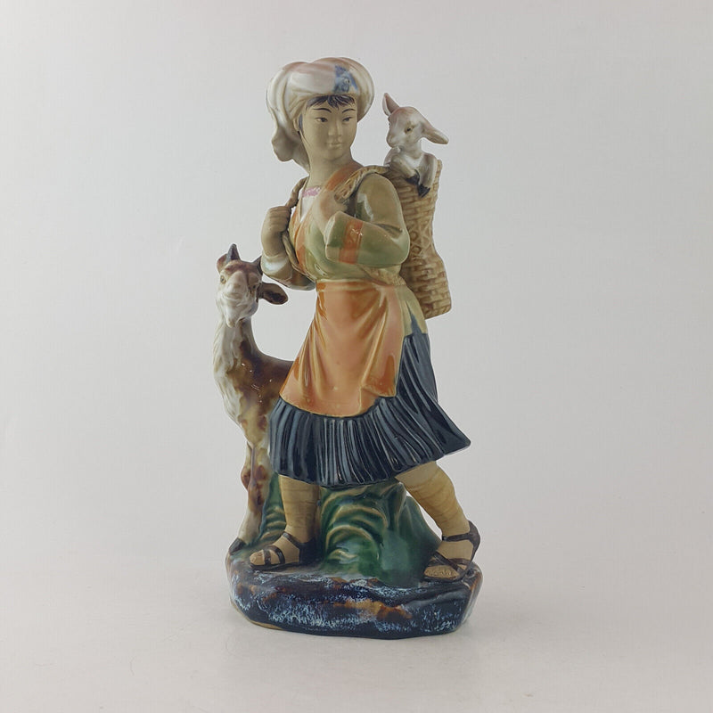 Asian Lady With Goats Figurine - OP 3545