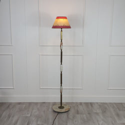 Vintage Brass & Marble Tall Floor Lamp - F332