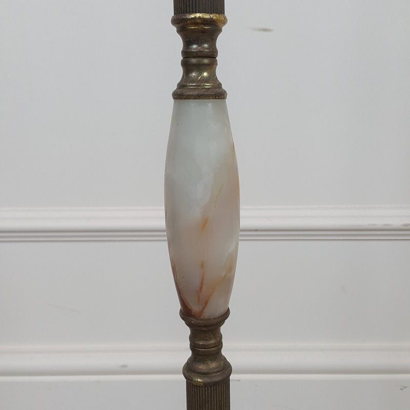 Vintage Brass & Marble Tall Floor Lamp - F332