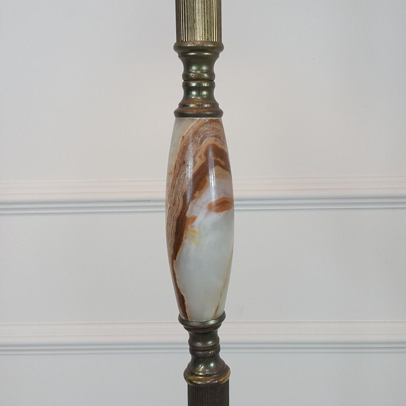 Vintage Brass & Marble Tall Floor Lamp - F332