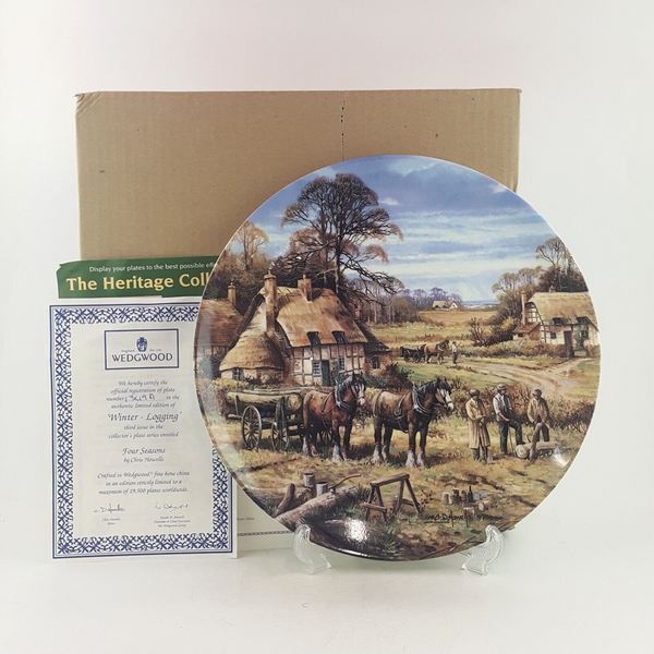 Wedgwood Bradex Plate - Four Seasons - Winter Logging (cracked) - WD 3584