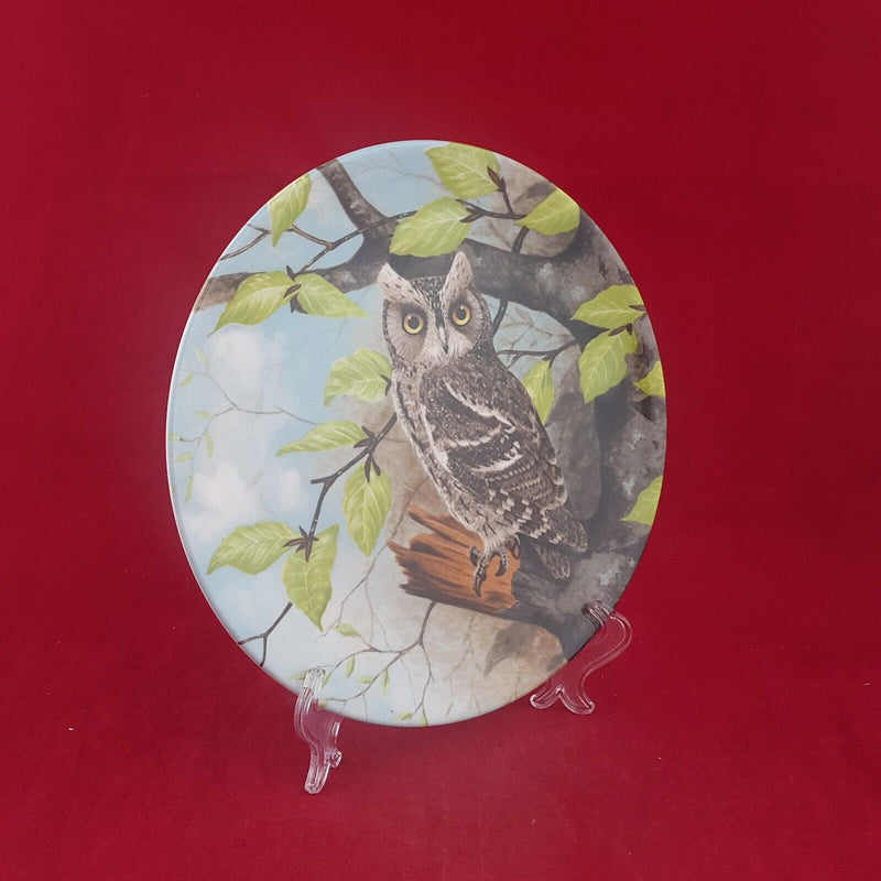 Coalport Decorative Plate 1990 - Scops Owl with CoA & Box 6768 CP