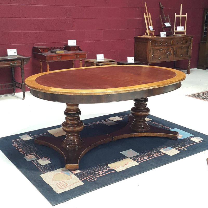 Oval Twin Pedestal Dining Table In Walnut Finish - F67