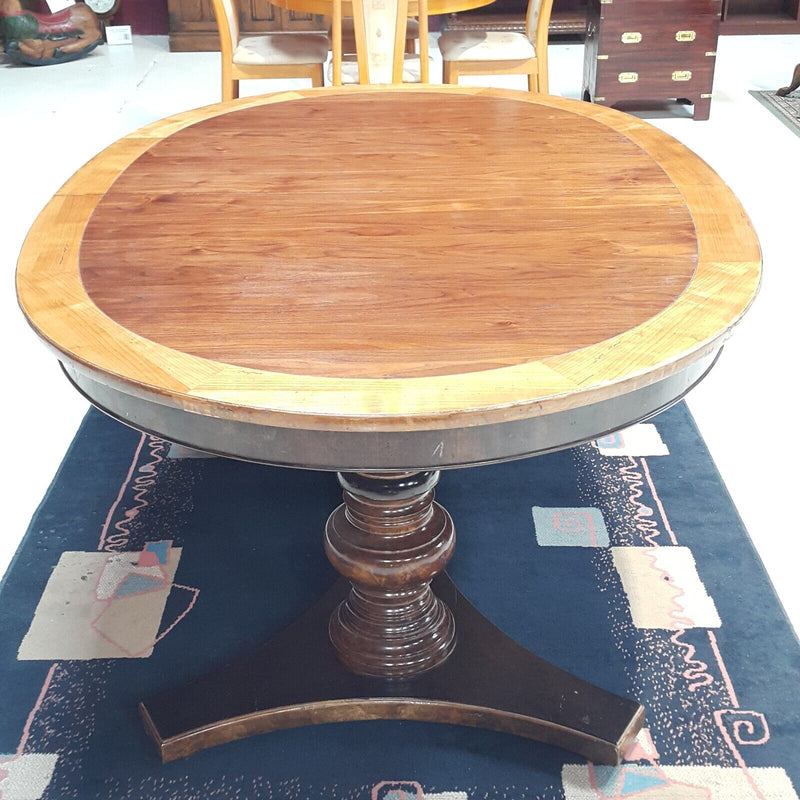 Oval Twin Pedestal Dining Table In Walnut Finish - F67