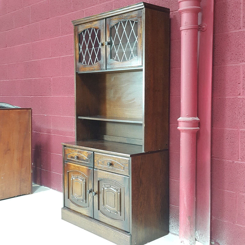 Display Cabinet - Fitted Double Door Cupboard & Drawers Beneath - F58