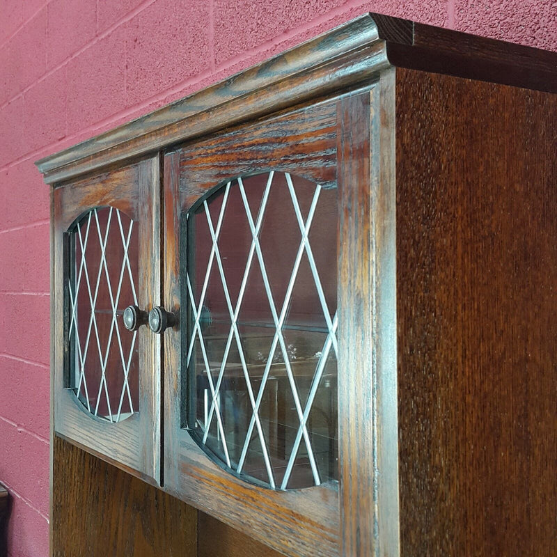 Display Cabinet - Fitted Double Door Cupboard & Drawers Beneath - F58