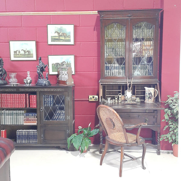 Vintage Bureau Bookcase Secretaire - F90