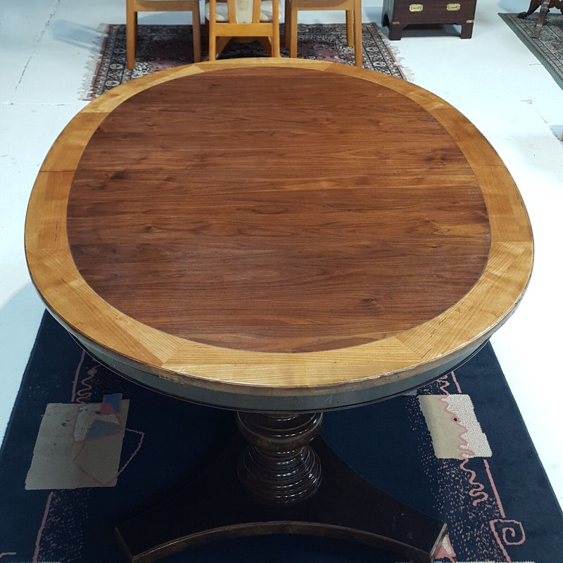 Oval Twin Pedestal Dining Table In Walnut Finish - F67