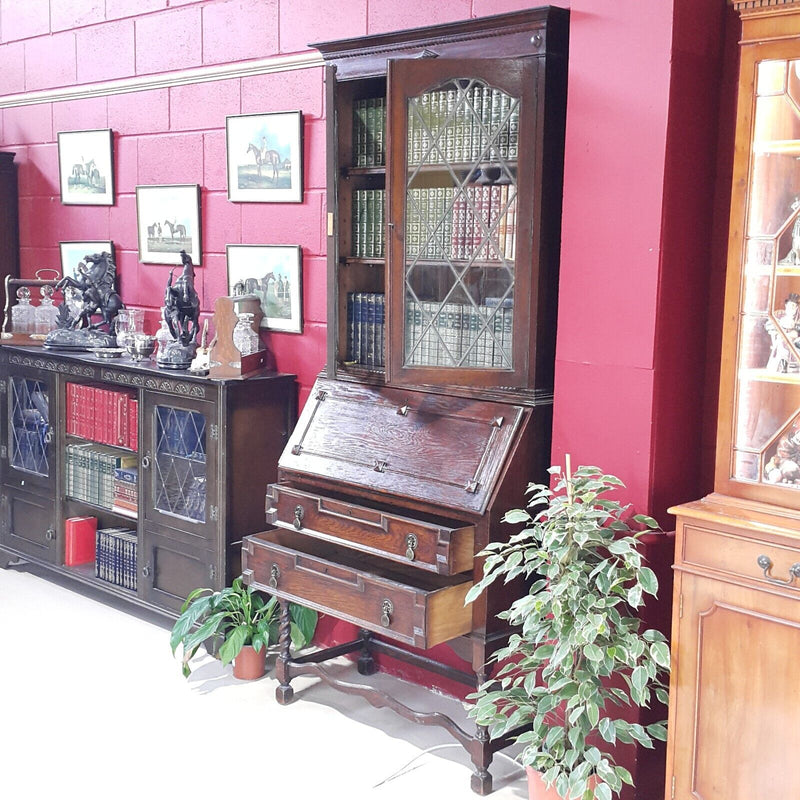 Vintage Bureau Bookcase Secretaire - F90