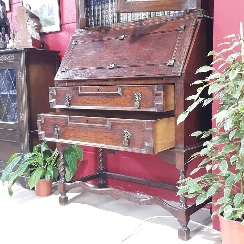 Vintage Bureau Bookcase Secretaire - F90