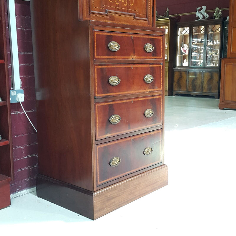 Antique French Marquetry Tall Cabinet / Chest Of Drawers - F85