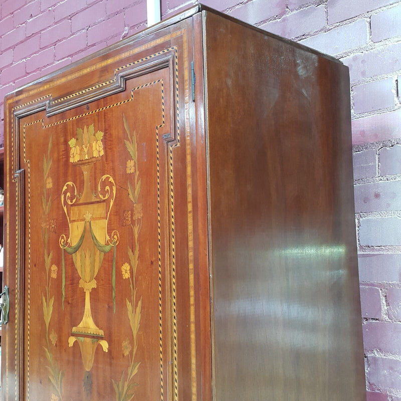 Antique French Marquetry Tall Cabinet / Chest Of Drawers - F85