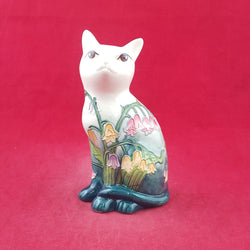 Old Tupton Ware - Floral Cat Figurine 15cm TW1214 (Boxed & CoA) 8960 O/A