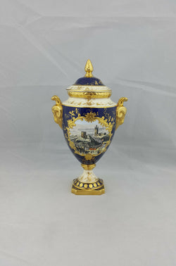 Coalport Limited Edition Twin Handled Urn / Painted by Malcolm Harnett - Cracked