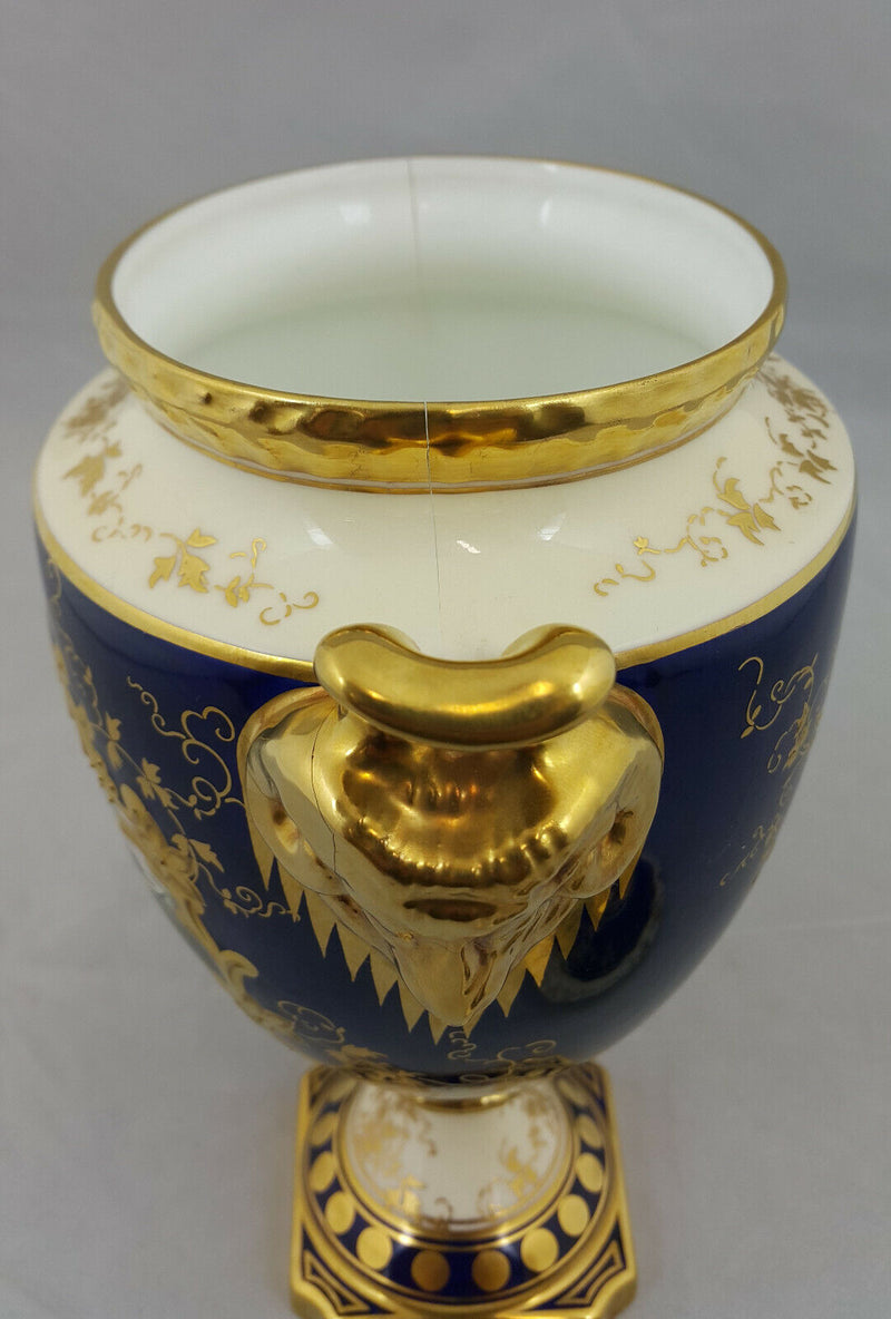 Coalport Limited Edition Twin Handled Urn / Painted by Malcolm Harnett - Cracked