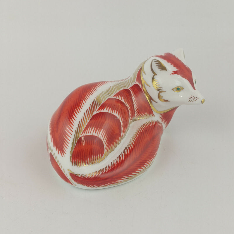 Royal Crown Derby Paperweight - Red Fox (gold stopper) - 524  RCD