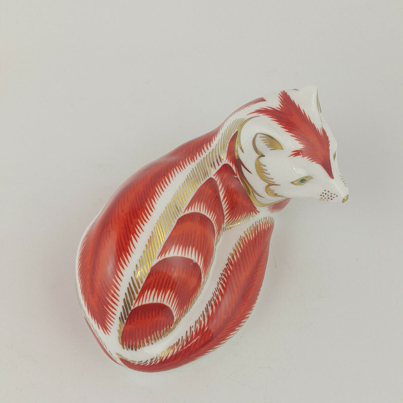 Royal Crown Derby Paperweight - Red Fox (gold stopper) - 524  RCD