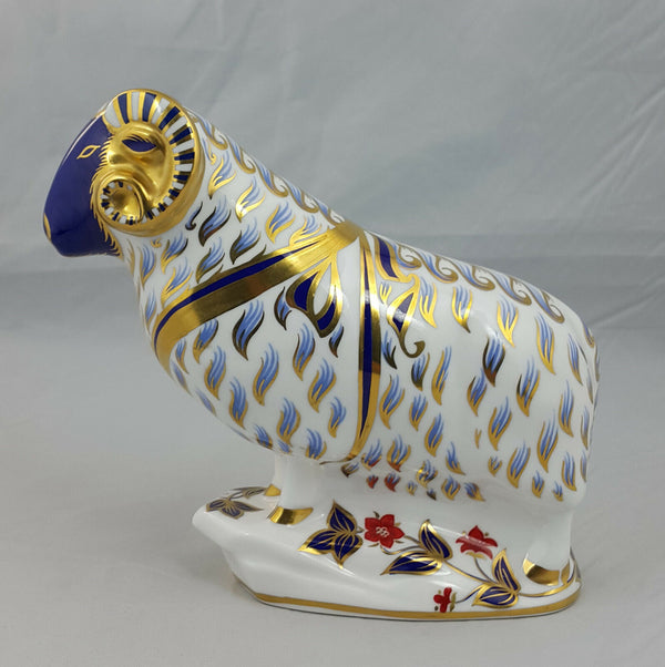 Royal Crown Derby Ram 1989 – Silver Stopper