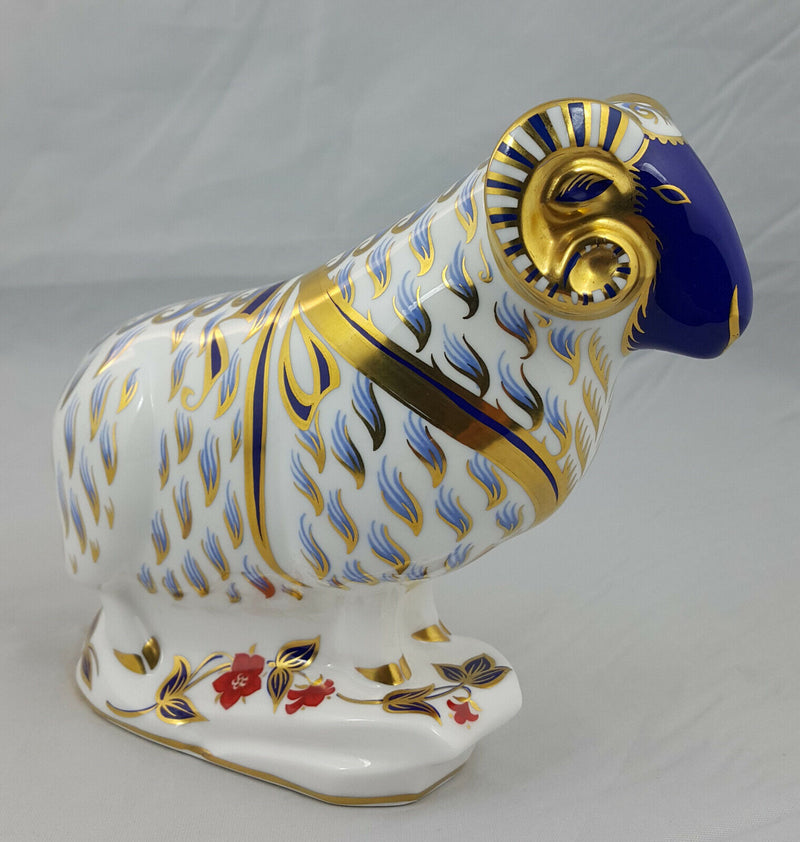 Royal Crown Derby Ram 1989 – Silver Stopper