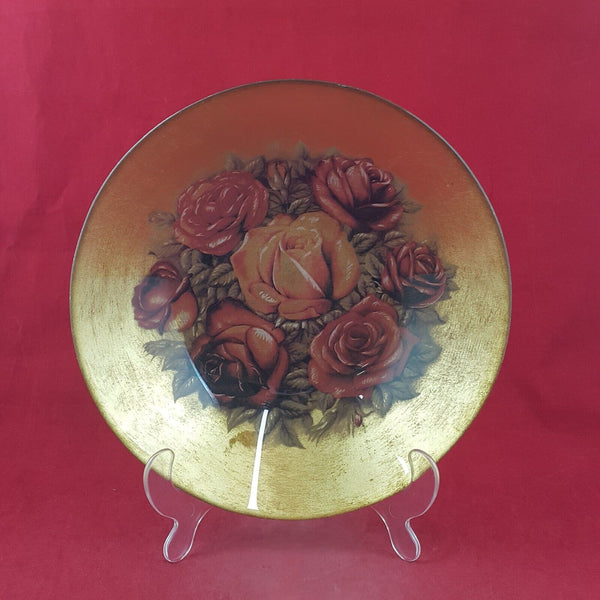 Vintage Hand Decorated Gold Leaf Roses Bowl - 8973 N/A