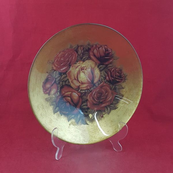 Vintage Hand Decorated Gold Leaf Roses Bowl - 8973 N/A