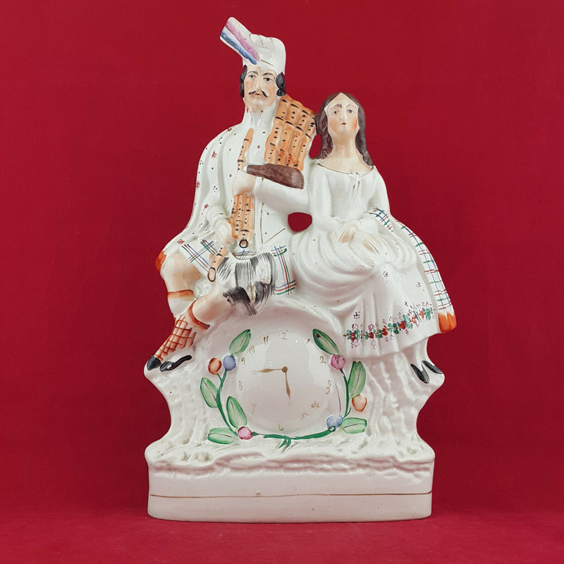 Staffordshire Scottish Couple Clock Flat-Back Figure - STR 896