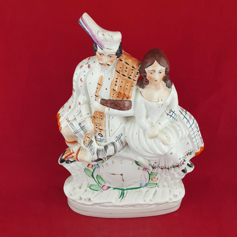 Staffordshire Scottish Couple Clock Flat-Back Figure - STR 896