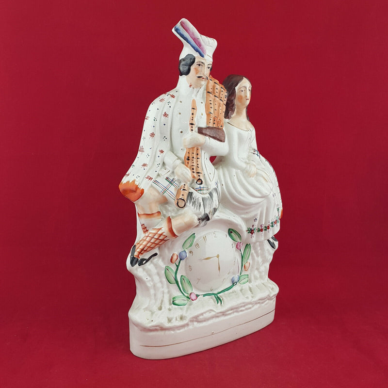 Staffordshire Scottish Couple Clock Flat-Back Figure - STR 896