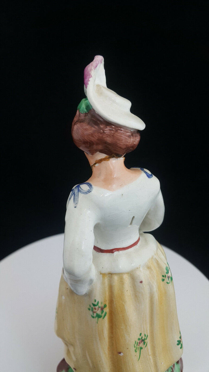 Staffordshire Figurine Lady With Dog - Restored/Broken