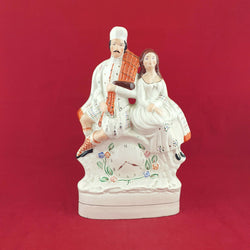 Staffordshire Scottish Wedding Couple Clock Flat-Back Figure - STR 897