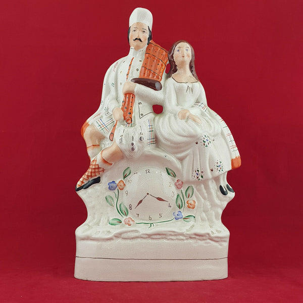 Staffordshire Scottish Wedding Couple Clock Flat-Back Figure - STR 897