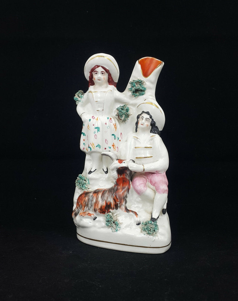 Staffordshire Figurine Couple With Dog