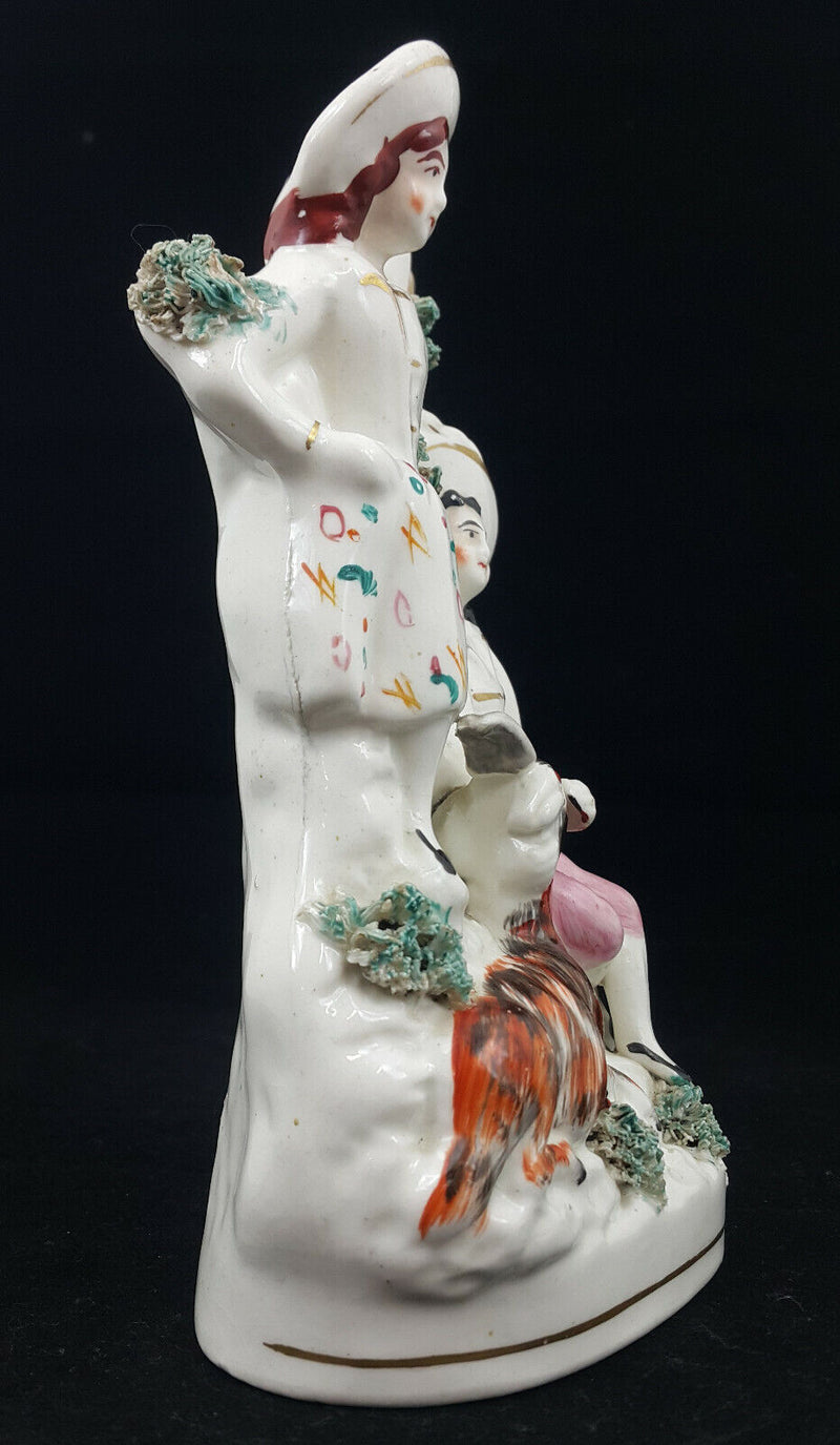 Staffordshire Figurine Couple With Dog