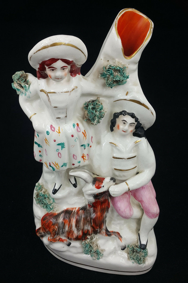 Staffordshire Figurine Couple With Dog