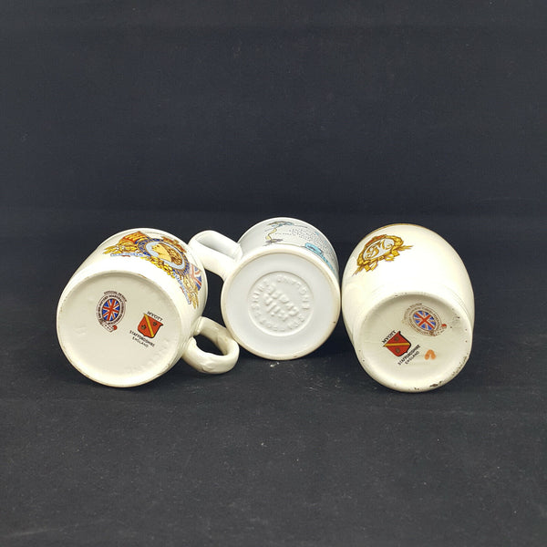 Staffordshire Corononation 1953 - 2 Mugs and 1 Glass