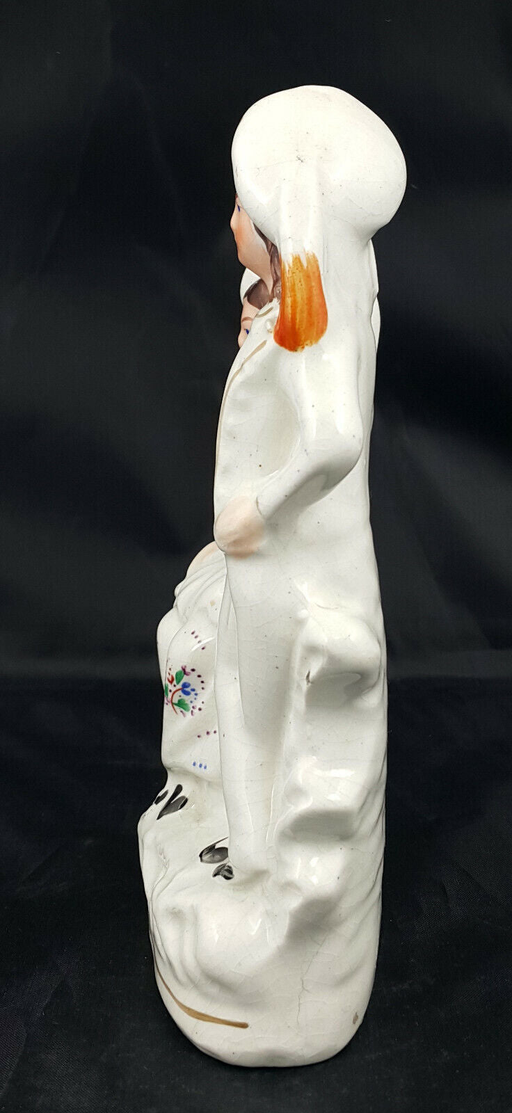 Staffordshire Flatback Figurine Beautiful Couple - Crack